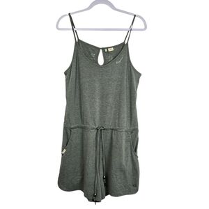 Gray Sleeveless Romper With Pockets, Sz L